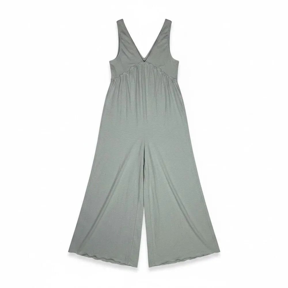 Aerie Womens Small Suncaser V-Neck Jumpsuit